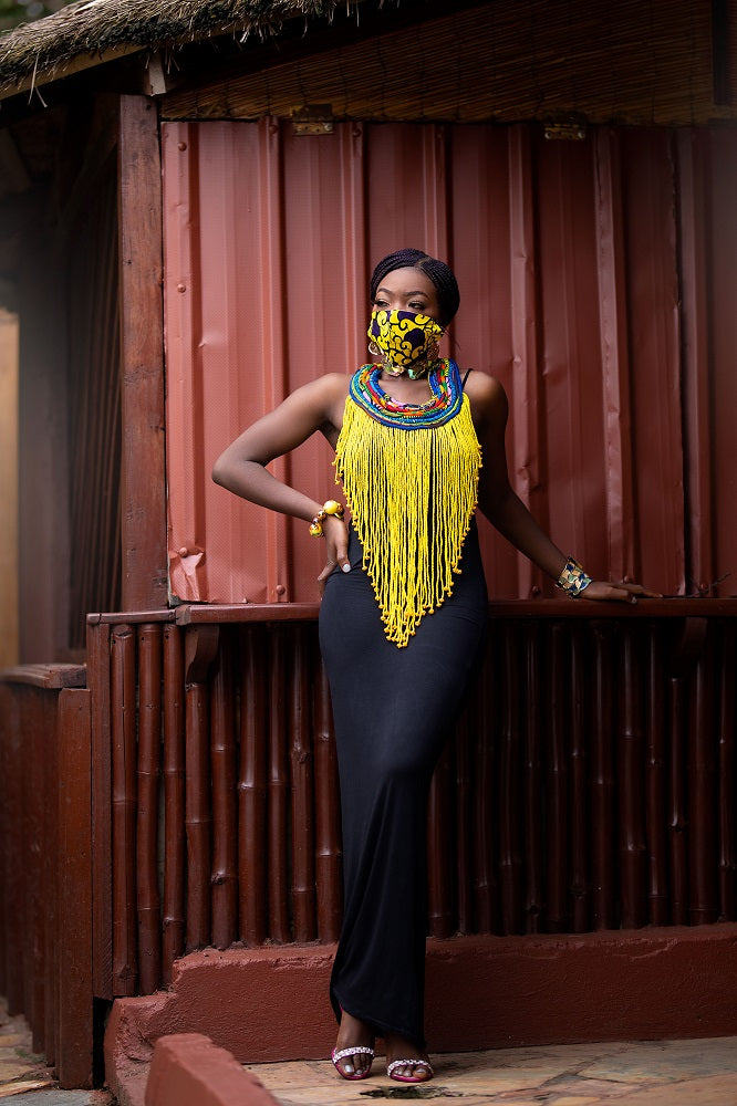 Zimba Ankara Yellow Necklace