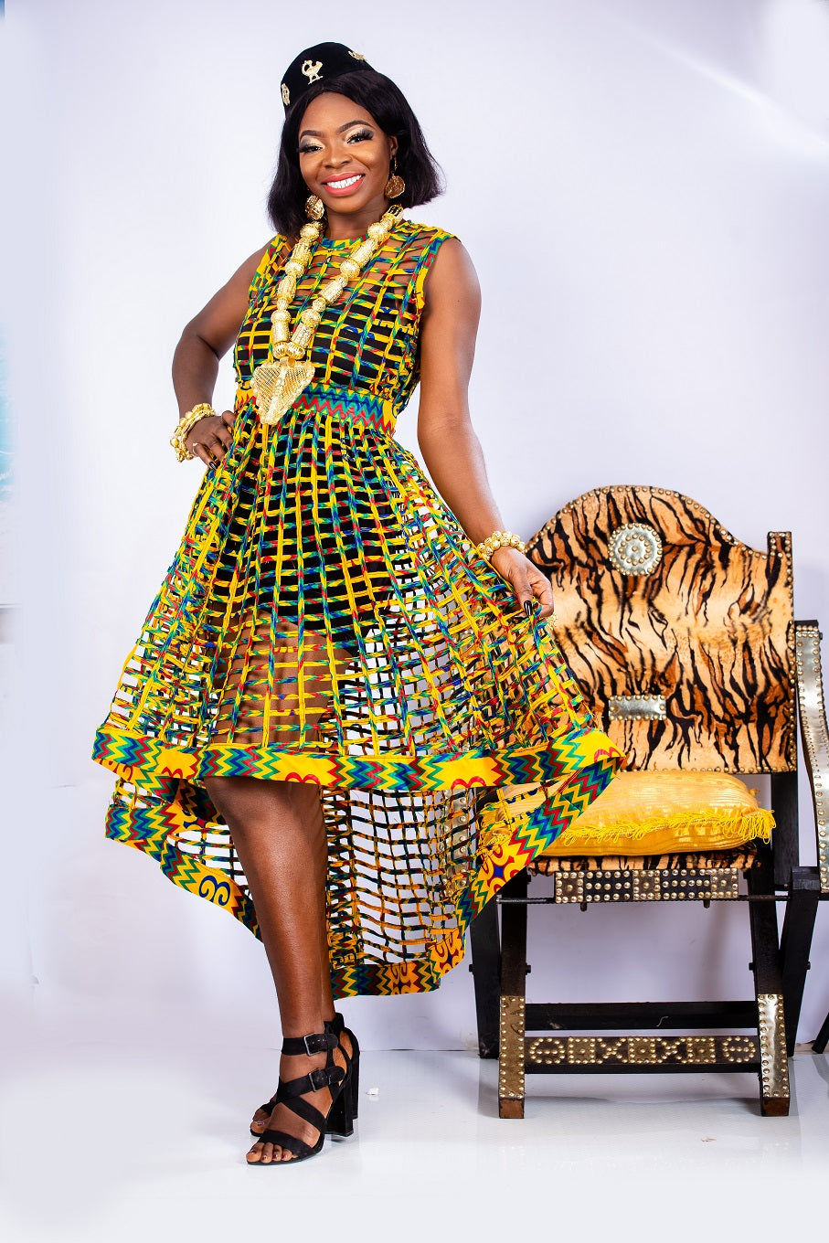 Ohemaa Mesh Kente Dress
