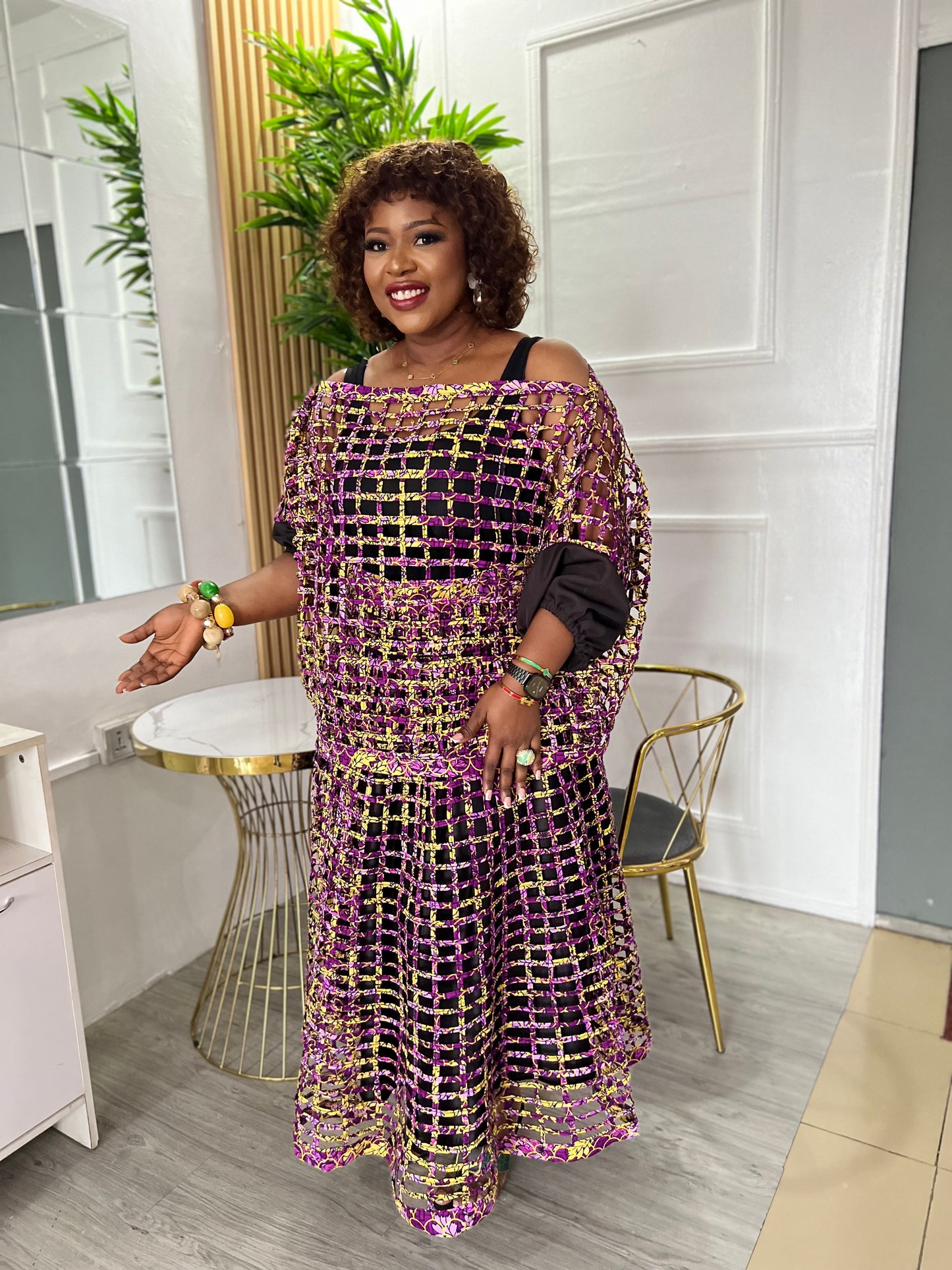 Ohemaa Purple Mesh 2 piece set